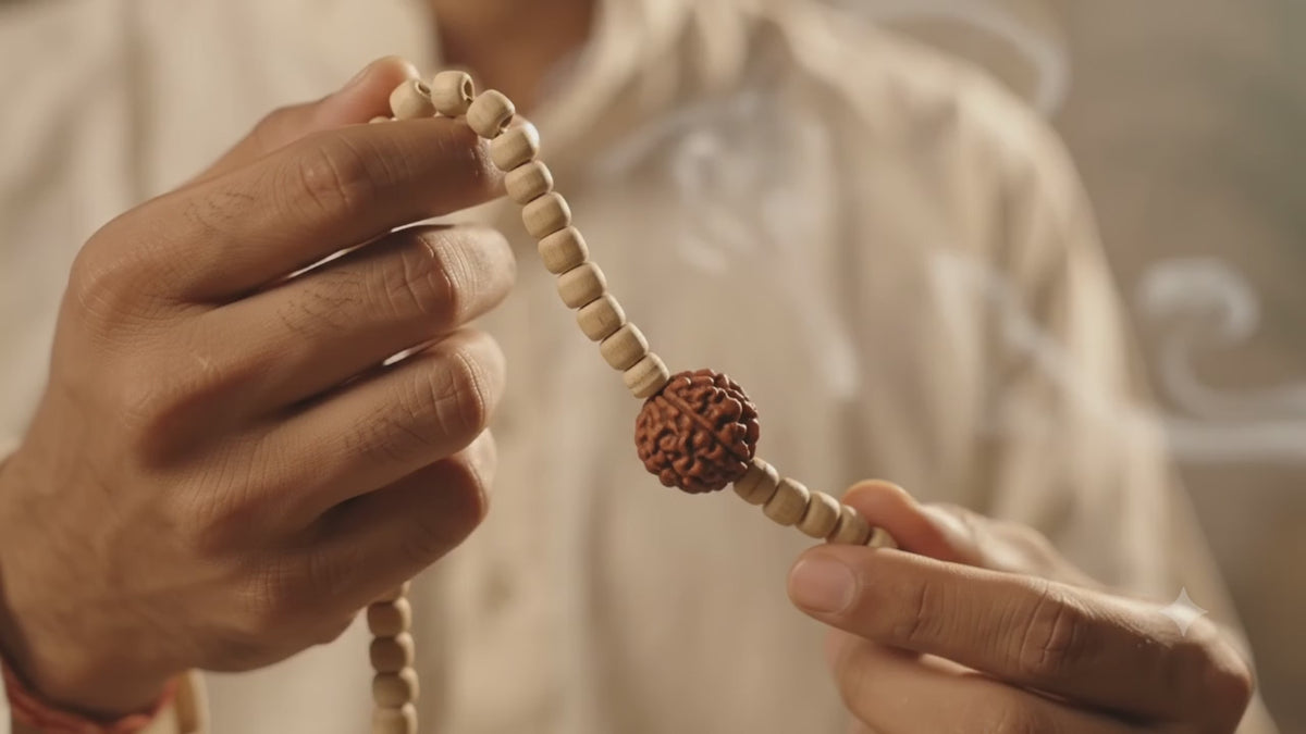 Tulsi kanthi mala/Tulsi mala with rudraksha beads